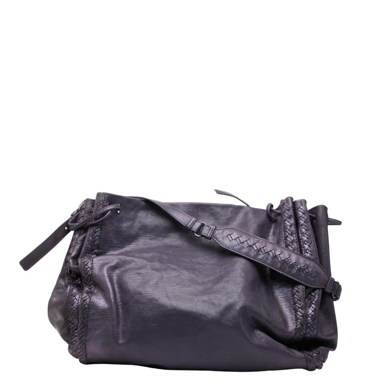 ボッテガヴェネタ 斜め掛け ショルダーバッグ パープル レザー レディース BOTTEGAVENETA 【中古】
