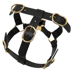 グッチ インターロッキングG ペット用 犬用 ハーネス サイズL 695253 ブラック レザー レディース GUCCI 【中古】