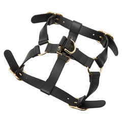 グッチ インターロッキングG ペット用 犬用 ハーネス サイズL 695253 ブラック レザー レディース GUCCI 【中古】