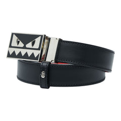 フェンディ バグズモンスター ベルト ブラック レッド レザー メンズ FENDI 【中古】