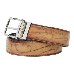 ベルルッティ カリグラフィ ベルト サイズ：95/38 ブラウン レザー メンズ Berluti 【中古】