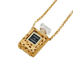 シャネル ココ オードゥ パルファム 香水 ミニボトル ネックレス ゴールド クリア メッキ レディース CHANEL 【中古】