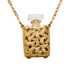 シャネル ココ オードゥ パルファム 香水 ミニボトル ネックレス ゴールド クリア メッキ レディース CHANEL 【中古】