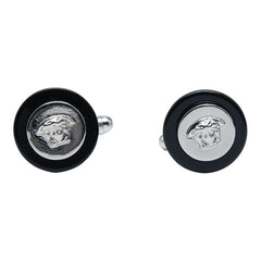 ヴェルサーチェ メドゥーサ カフス シルバー ブラック メタル メンズ VERSACE 【中古】