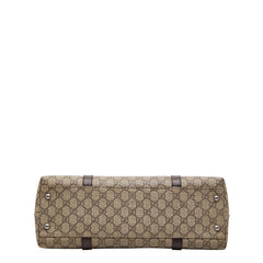 グッチ GGスプリーム ハンドバッグ トートバッグ 114595 ベージュ ブラウン PVC レザー レディース GUCCI 【中古】