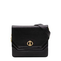 ディオール ロゴ ショルダーバッグ ブラック レザー レディース Dior 【中古】