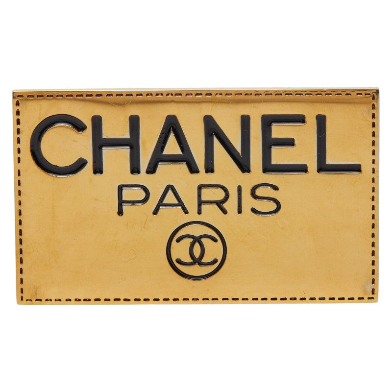 シャネル ロゴプレート ブローチ ゴールド メッキ レディース CHANEL 【中古】