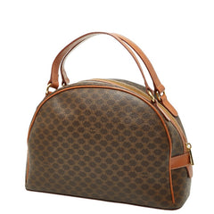セリーヌ マカダム ハンドバッグ ブラウン PVC レザー レディース CELINE 【中古】