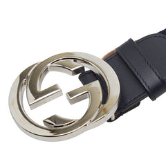 グッチ ベルト サイズ：75/30 411924 ネイビー レッド キャンバス レザー レディース GUCCI 【中古】