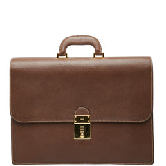 グッチ ビジネスバッグ ブリーフケース 015 01 3500 449 ブラウン レザー メンズ GUCCI 【中古】