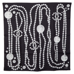 シャネル ココマーク パール柄 スカーフ ブラック マルチカラー レディース CHANEL 【中古】