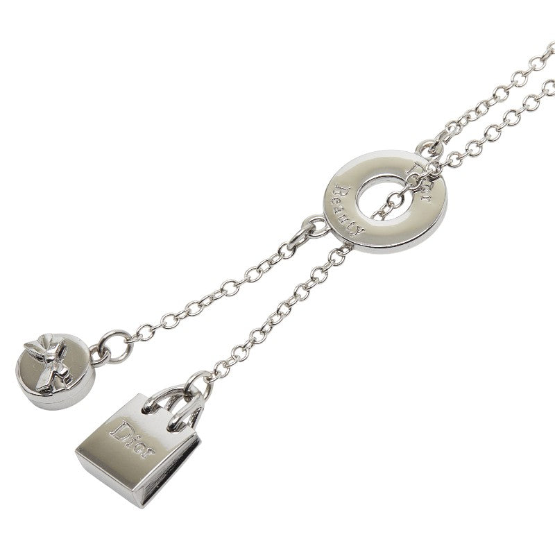 ディオール ロゴ ラリアット ロングネックレス シルバー メタル レディース Dior 【中古】
