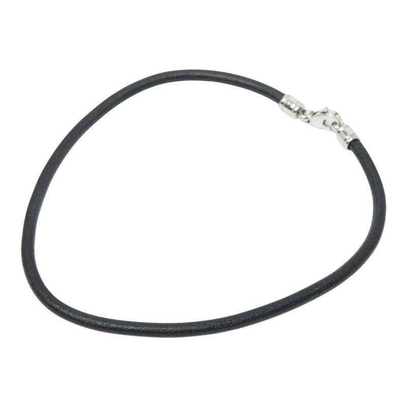 ブルガリ チョーカー ブラック シルバー レザー メタル レディース BVLGARI 【中古】