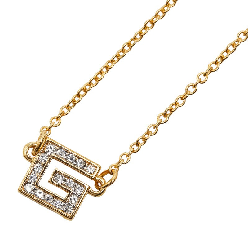 ジバンシー Gロゴ ネックレス ゴールド メッキ ラインストーン レディース Givenchy 【中古】