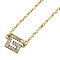 ジバンシー Gロゴ ネックレス ゴールド メッキ ラインストーン レディース Givenchy 【中古】