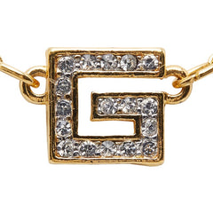 ジバンシー Gロゴ ネックレス ゴールド メッキ ラインストーン レディース Givenchy 【中古】