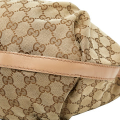 グッチ GGキャンバス ハンドバッグ 269953 ベージュ ピンク キャンバス レザー レディース GUCCI 【中古】
