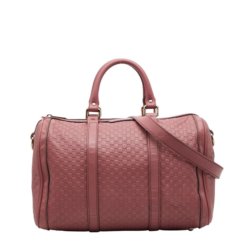 グッチ マイクログッチシマ ミニボストンバッグ ショルダーバッグ 2WAY 247205 ピンク レザー レディース GUCCI 【中古】