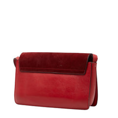 クロエ フェイ 斜め掛け ショルダーバッグ レッド レザー スウェード レディース Chloe 【中古】