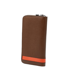 バリー ロゴ 長財布 ブラウン オレンジ レザー メンズ BALLY 【中古】