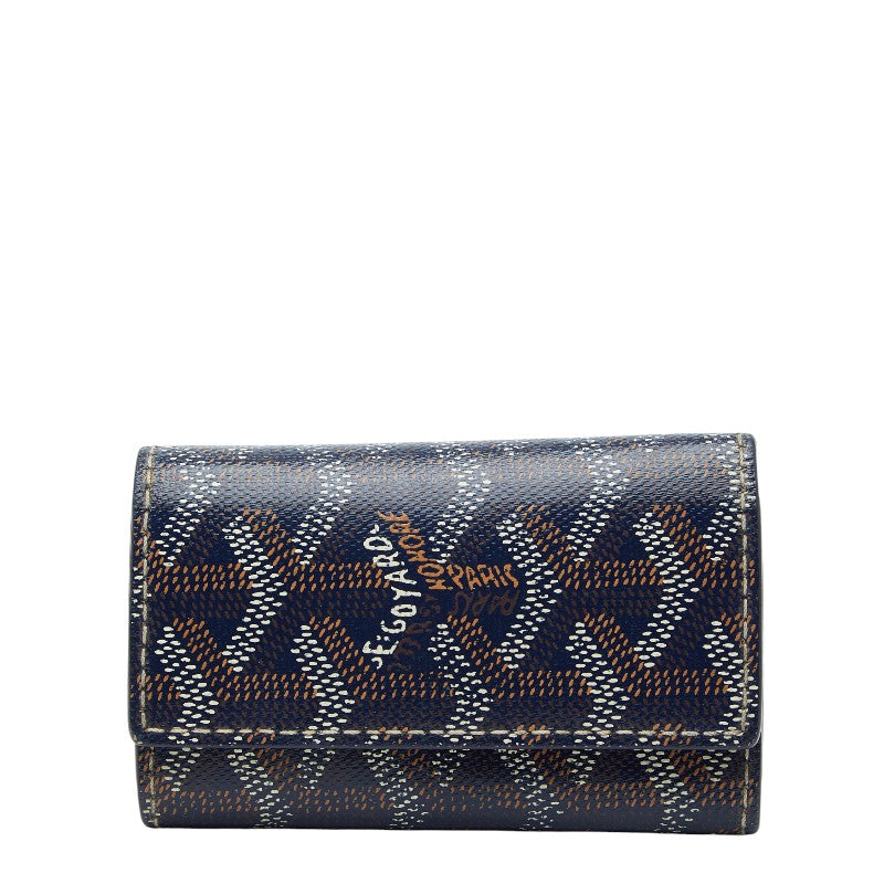ゴヤール ヘリンボーン 6連 キーケース パープル マルチカラー PVC レザー レディース GOYARD 【中古】