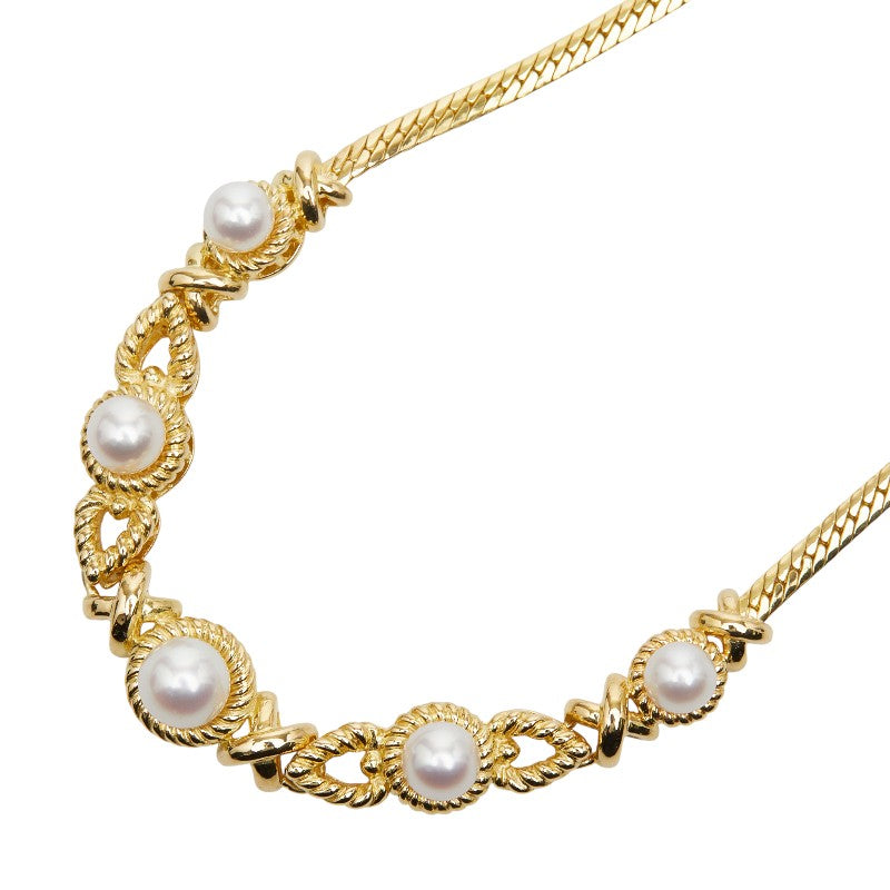 ミキモト K18YG イエローゴールド アコヤパール6.8mm アコヤパール5.4～5.9mm ネックレス レディース MIKIMOTO 【中古】