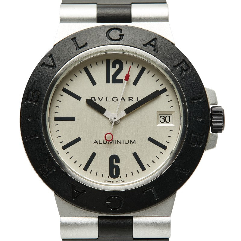 ブルガリ 腕時計 AL38A 自動巻き シルバー文字盤 ラバー アルミニウム メンズ BVLGARI 【中古】