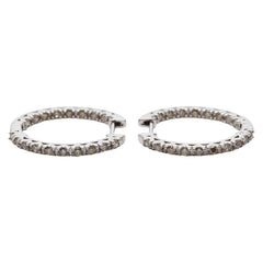 K18WG ホワイトゴールド ダイヤ0.50ct フープピアス レディース 【中古】