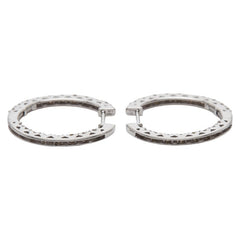 K18WG ホワイトゴールド ダイヤ0.50ct フープピアス レディース 【中古】