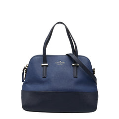 ケイトスペード ロゴ ハンドバッグ ショルダーバッグ 2WAY PXRU4471 ネイビー ブラック レザー レディース Kate Spade 【中古】