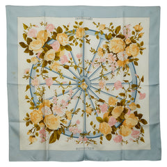 エルメス カレ90 ROMANTiQUE スカーフ ライトブルー マルチカラー レディース HERMES 【中古】
