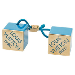 ルイ ヴィトン ヘアキューブ アンクルージョン ヘアアクセサリー ヘアゴム ブルー ゴールド プラスチック メッキ レディース LOUIS VUITTON 【中古】