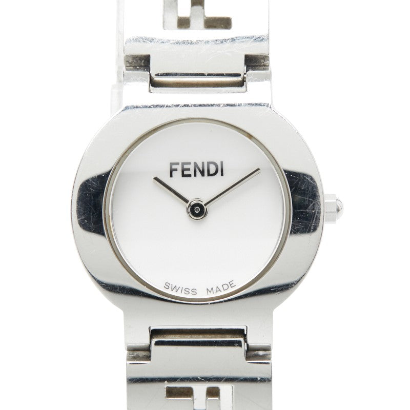 フェンディ オロロジ 腕時計 3050L スイス製クオーツ ホワイト文字盤 ステンレススチール レディース FENDI 【中古】