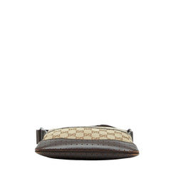 グッチ GGキャンバス パンチング 斜め掛け ショルダーバッグ 147671 ベージュ ブラウン キャンバス レザー レディース GUCCI 【中古】