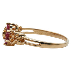 K18YG イエローゴールド ルビー0.29ct ダイヤ0.02ct リング 指輪 レディース 11号 【中古】