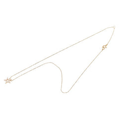 スタージュエリー K10YG イエローゴールド ダイヤ0.08ct SJX スターモチーフ ネックレス レディース STAR JEWELRY 【中古】