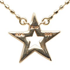 スタージュエリー K10YG イエローゴールド ダイヤ0.08ct SJX スターモチーフ ネックレス レディース STAR JEWELRY 【中古】