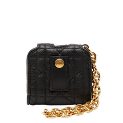 ディオール カナージュ カロ AirPodsケース イヤホンケース ベルト ブラック レザー レディース Dior 【中古】