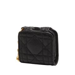 ディオール カナージュ カロ AirPodsケース イヤホンケース ベルト ブラック レザー レディース Dior 【中古】