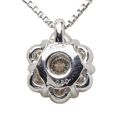 K18WG ホワイトゴールド ダイヤ0.50ct ペンダントネックレス レディース 【中古】
