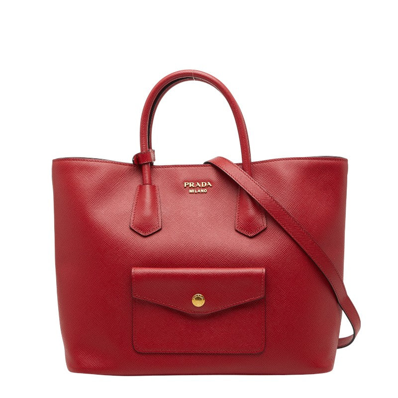 プラダ ハンドバッグ ショルダーバッグ 2WAY レッド レザー レディース PRADA 【中古】