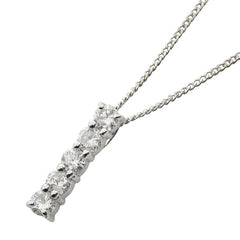Pt900 プラチナ Pt850 プラチナ ダイヤ0.30ct ネックレス レディース 【中古】