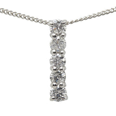 Pt900 プラチナ Pt850 プラチナ ダイヤ0.30ct ネックレス レディース 【中古】