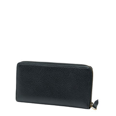 グッチ GGマーモント リボン ラウンドファスナー 長財布 524291 ブラック レザー レディース GUCCI 【中古】