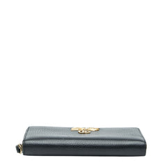 グッチ GGマーモント リボン ラウンドファスナー 長財布 524291 ブラック レザー レディース GUCCI 【中古】