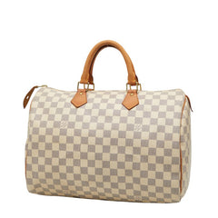 ルイ ヴィトン ダミエ アズール スピーディ35 ハンドバッグ ボストンバッグ N41535 ホワイト PVC レザー レディース LOUIS VUITTON 【中古】