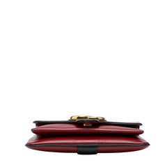 グッチ GGマーモント アリー 斜め掛け ショルダーバッグ 550129 レッド ブラック レザー レディース GUCCI 【中古】