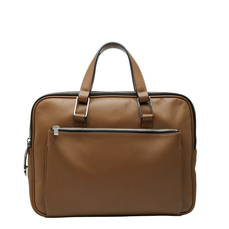 ランセル ロゴ ブリーフケース ビジネスバッグ ブラウン レザー メンズ LANCEL 【中古】