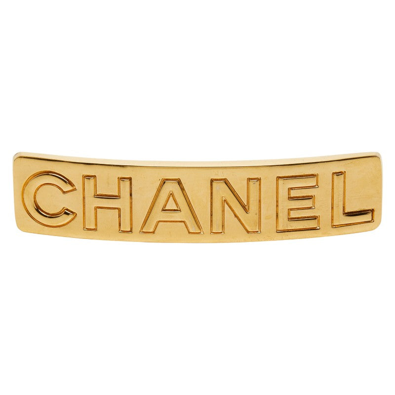 シャネル ロゴ バレッタ ヘアアクセサリー ゴールド メッキ レディース CHANEL 【中古】