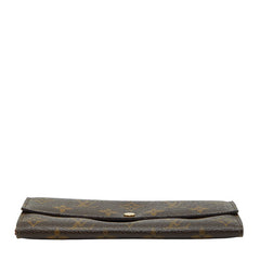 ルイ ヴィトン モノグラム ポシェット ポルト モネ クレディ 長財布 M61725 ブラウン PVC レザー レディース LOUIS VUITTON 【中古】